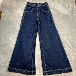 A.Lab Digital Raver Turntable Jeans Womens 0 Wide Leg Baggy Skater Grunge